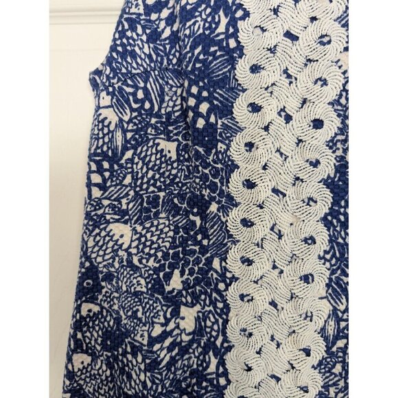 Lilly Pulitzer for Target Dress Womens Size 4 Blue Upstream Fish Shift Stretch - Picture 3 of 11